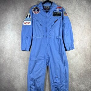 Vintage United States Space Camp Flight Suit Jumpsuit Adult XS Blue NASA Rocket